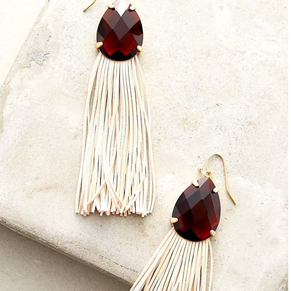 Anthro fringe earrings